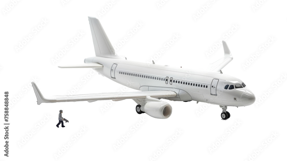 Toy Passenger Plane on Transparent Background PNG