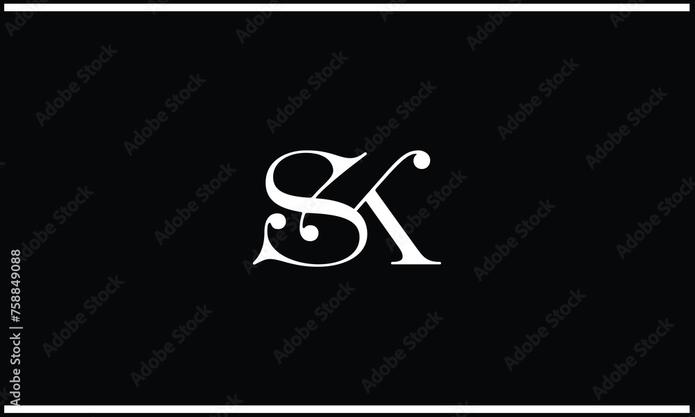 SK, KS,S , K, Abstract letters Logo monogram SK, KS,S , K, Abstract letters Logo monogram