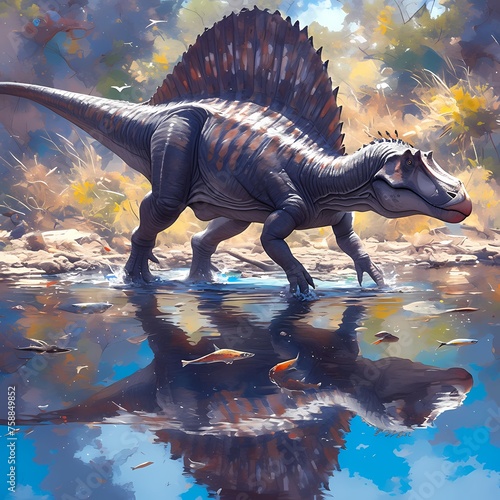 Explore the Enchanted World of Spinosaurus  A Mythical Creature s Journey Through an Ancient Riverland