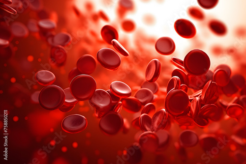 The abstract red healthy blood cells.