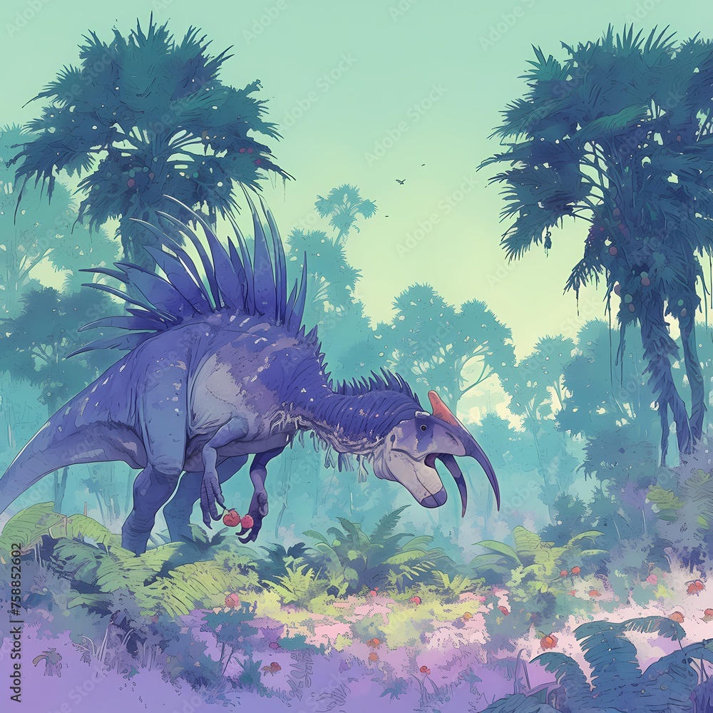 explore-a-tranquil-forest-where-therizinosaurus-roam-freely-inviting