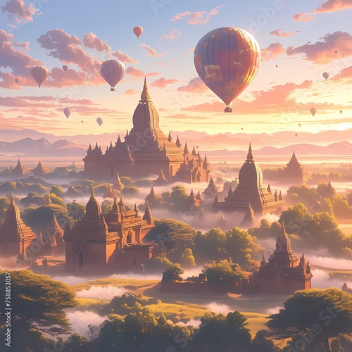 Experience the Majesty of Bagan's Ancient Temples at Sunrise: A Timeless Landscape for Travelers and Photographers Alike