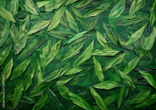 Green Leaves painting, AI generated