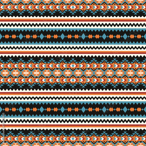 Geometric ethnic oriental seamless pattern. Tribal Aztec Navajo Native American style. Ethnic ornament vector illustration. Design textile, fabric, clothing, carpet, ikat, batik, background, wrapping.