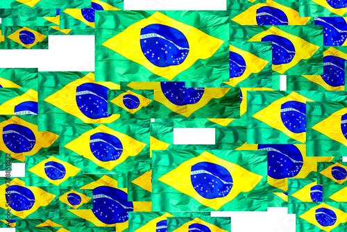 Brazilian flags and transparent background. © JCLobo