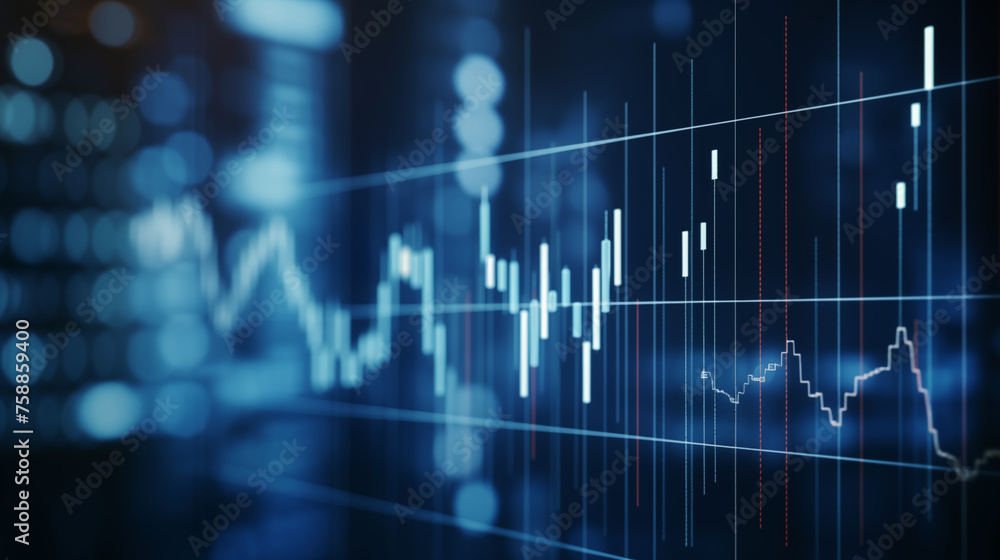 Stock Market Chart and digital graph on Dark Blue Background. financial chart and candlestick graph Stock Market Chart and digital graph on Dark Blue Background. financial chart and candlestick graph