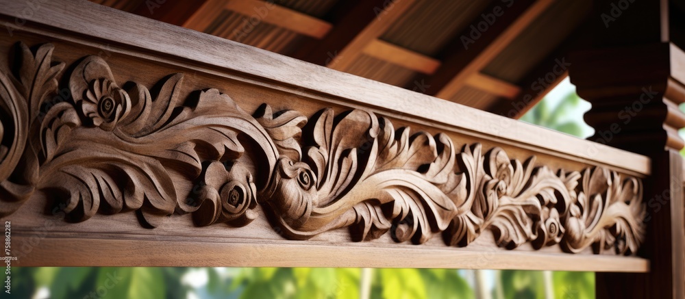 stencil teak wood eaves