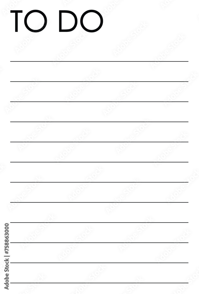 Empty black and white simple to do list template design Empty black and white simple to do list template design