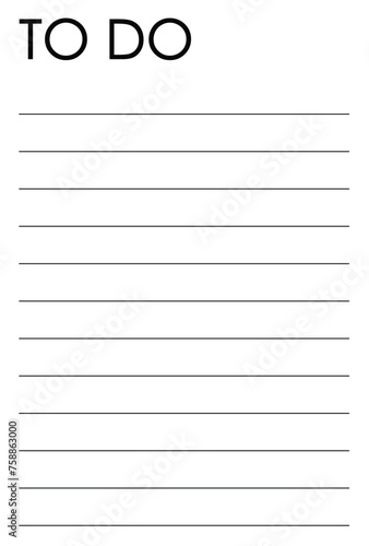 Empty black and white simple to do list template design