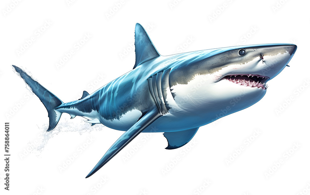 Naklejka premium A shark on a white background