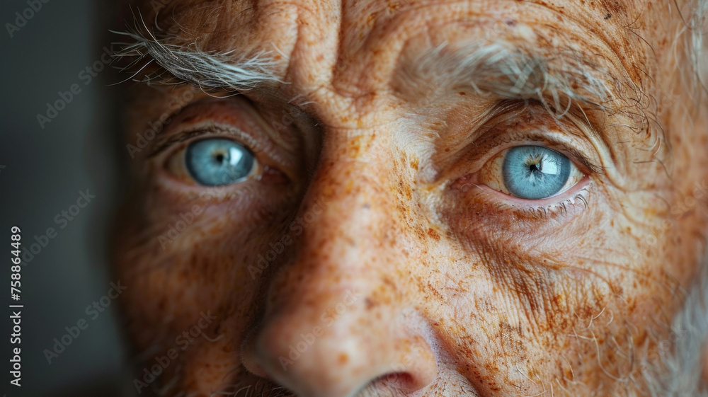 Close-up of an elderly man's eyes, a lifetime in the gaze. Close-up of an elderly man's eyes, a lifetime in the gaze.