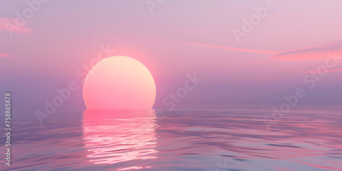 Aesthetic 3D visualization of a minimalist sunrise, with soft gradients and a calm, peaceful atmosphere 