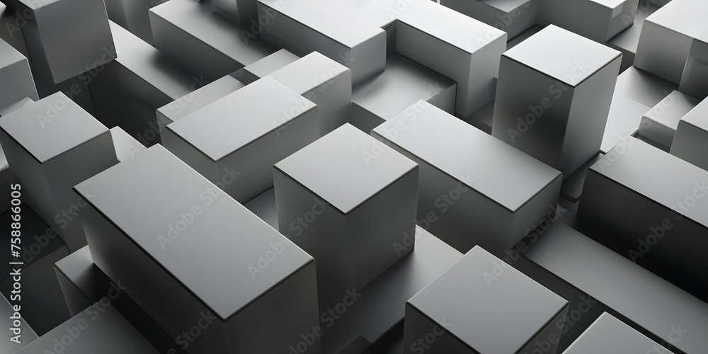 Crisp 3D geometric shapes interlocking, with a focus on shadows and ambient occlusion Crisp 3D geometric shapes interlocking, with a focus on shadows and ambient occlusion