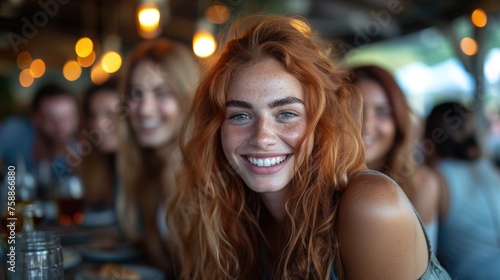 Radiant Redhead at Social Gathering