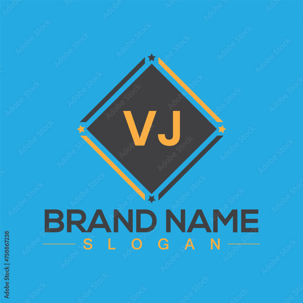 Initial VJ letter logo design with creative square symbol Initial VJ letter logo design with creative square symbol