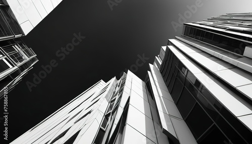 Abstract building background in black and white
