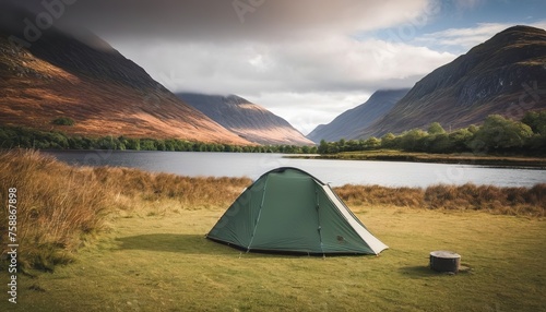 Adventure wallpaper background, camping in Ballachulish in Highland, Scotland