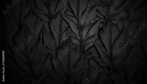 Black leaf wallpaper, dark background