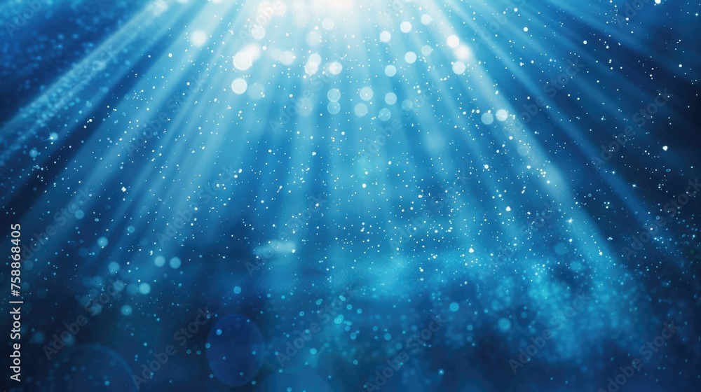 Underwater scene with light rays and dust particles. Underwater scene with light rays and dust particles.