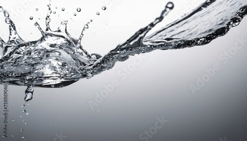 Splashing fresh water background, liquid texture in gray