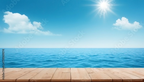 Summer product backdrop blue sea background