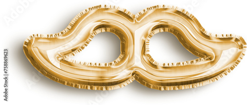 Moustache Gold Foil Balloon Icon photo