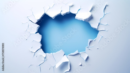 Broken torn paper background with center