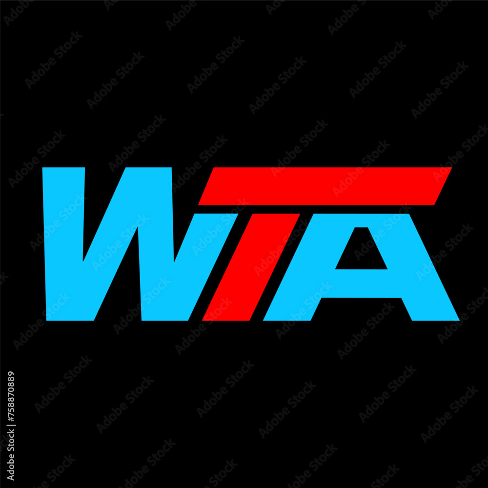 WTA Logo | WTA Logo Template | WTA Black Red Cyan Blue Logo WTA Logo | WTA Logo Template | WTA Black Red Cyan Blue Logo