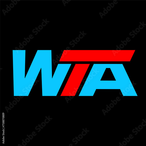 WTA Logo | WTA Logo Template | WTA Black Red Cyan Blue Logo
