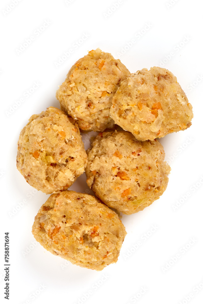 Homemade steamed meatballs, isolated on white background. Homemade steamed meatballs, isolated on white background.