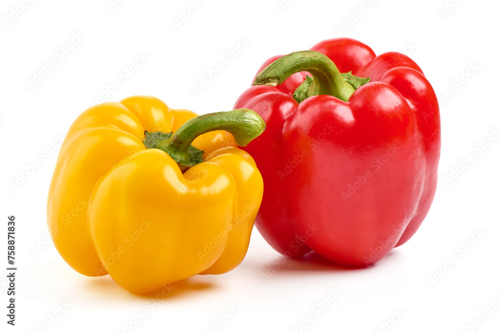 Ripe bell peppers, isolated on white background. Ripe bell peppers, isolated on white background.