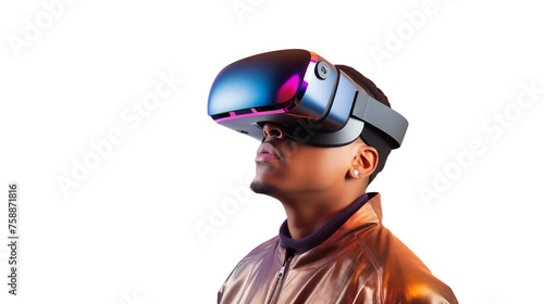 Man Engaging in Virtual Reality Experience © Artwork Vector