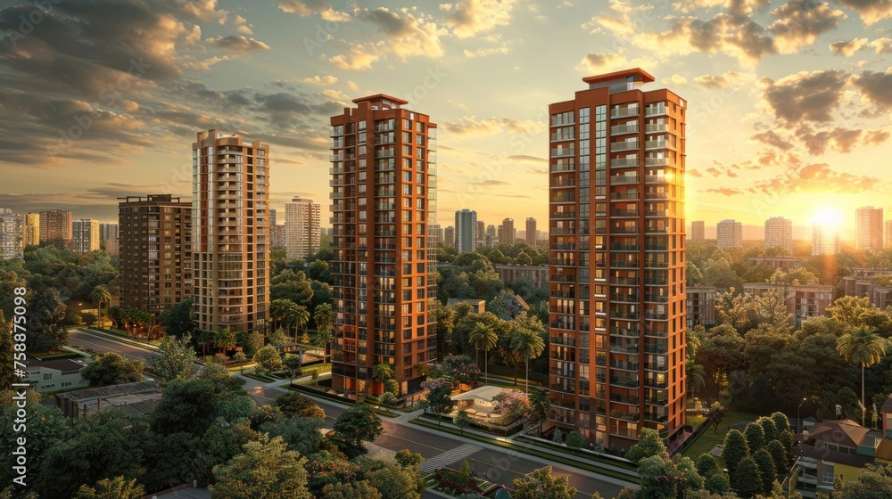Fototapeta premium hight buildings in the city