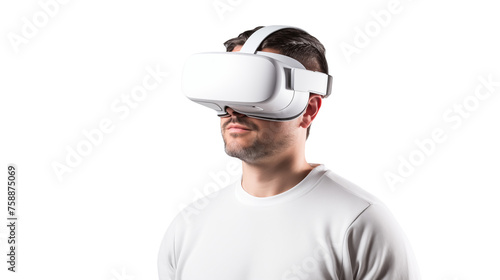 Man Engaging in Virtual Reality Experience © Artwork Vector