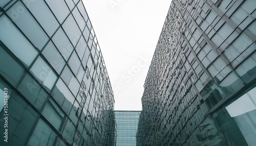 Low-angle shot of an abstract office building