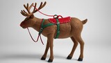 standing reindeer with harness