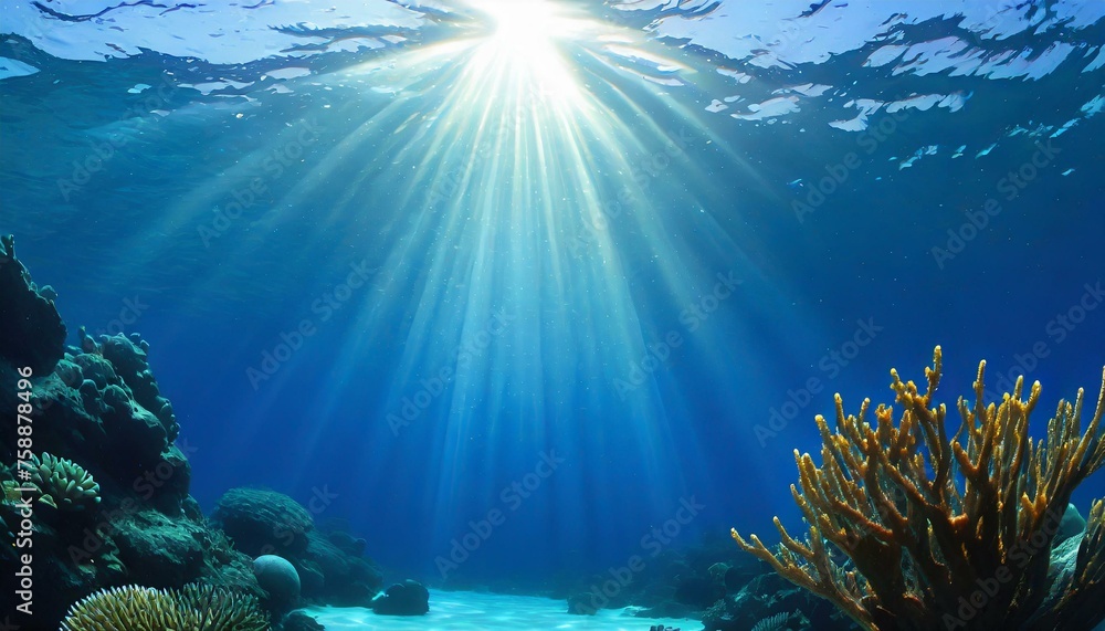 Naklejka premium 水中で撮影した海の中