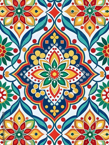 Colorful Traditional Tile Pattern Design