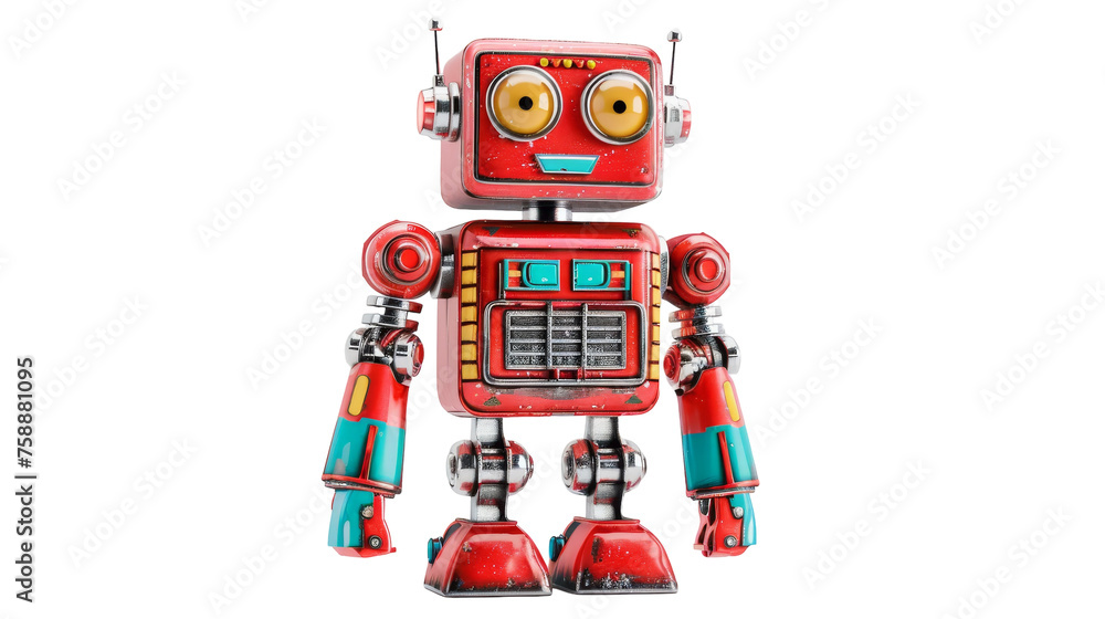 Toy Robot Showcase on Transparent Background PNG