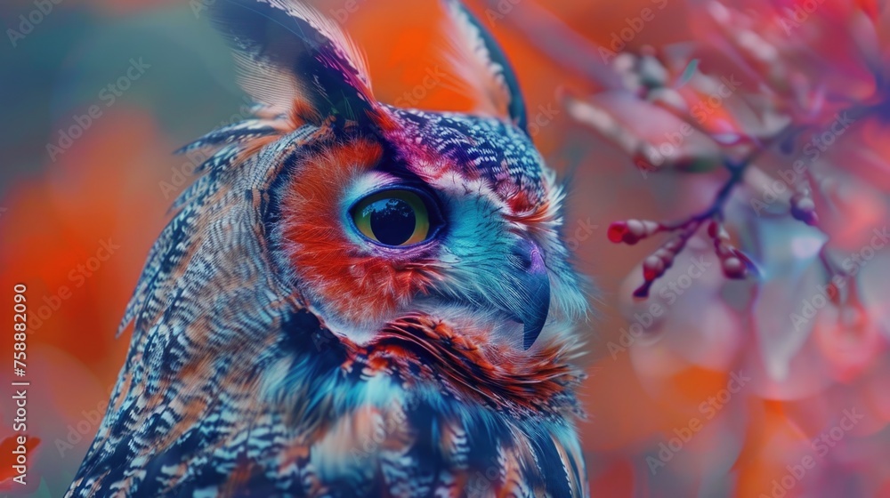 Close-up of a bird of prey perched on a branch, suitable for nature and wildlife themes