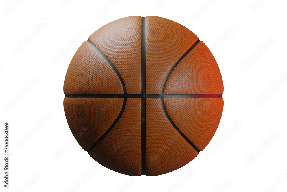 Fototapeta premium Basketball on transparent background (side)