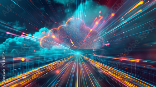 The abstract background of cloud networking solutions paves the way for future-ready connectivity and smart technology advancements.