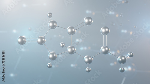 allantoin molecular structure, 3d model molecule, 5-ureidohydantoin, structural chemical formula view from a microscope