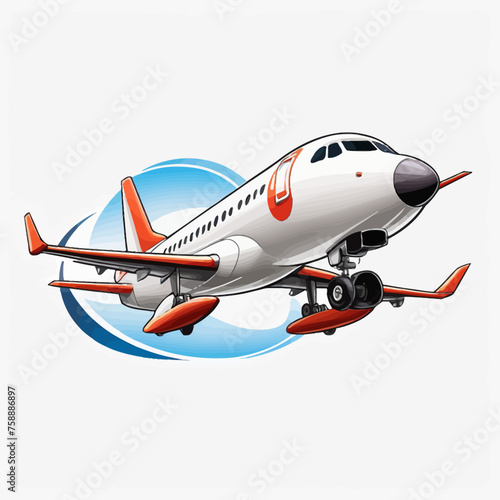 Fototapeta Naklejka Na Ścianę i Meble -  Aircraft Cartoon Logo Design Very Cool