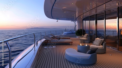 Open deck of a luxury cruise ship.