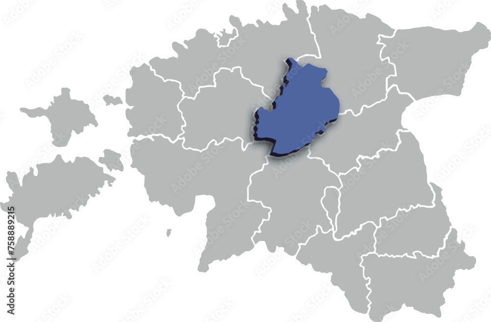 Järvamaa COUNTY OR DEPARTMENT MAP STATE OF ESTONIA 3D ISOMETRIC MAP