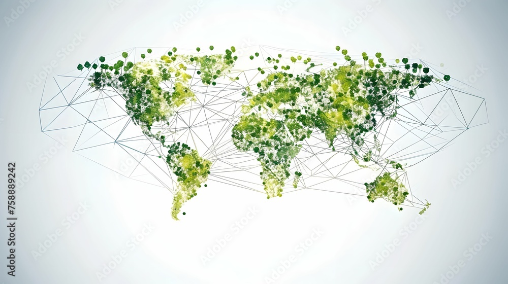 Fototapeta premium Growing Financial Charts on Global Business Network, data connections, economic growth, business growth, financial data
