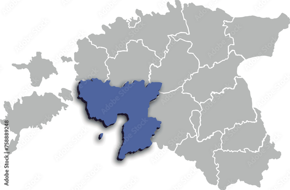 PÄRNUMAA COUNTY OR DEPARTMENT MAP STATE OF ESTONIA 3D ISOMETRIC MAP PÄRNUMAA COUNTY OR DEPARTMENT MAP STATE OF ESTONIA 3D ISOMETRIC MAP