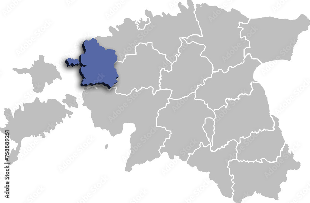 Läänemaa COUNTY OR DEPARTMENT MAP STATE OF ESTONIA 3D ISOMETRIC MAP Läänemaa COUNTY OR DEPARTMENT MAP STATE OF ESTONIA 3D ISOMETRIC MAP