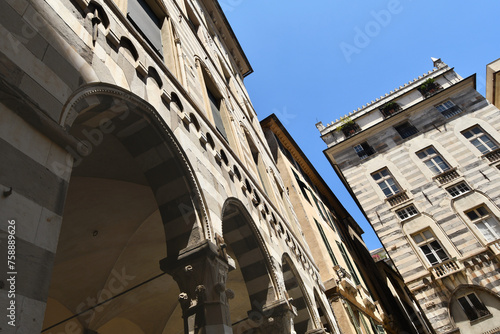 Piazza San Matteo, one of the main squares in Genoa's historic center in the Molo district, was the heart of the consortium of Doria family. photo